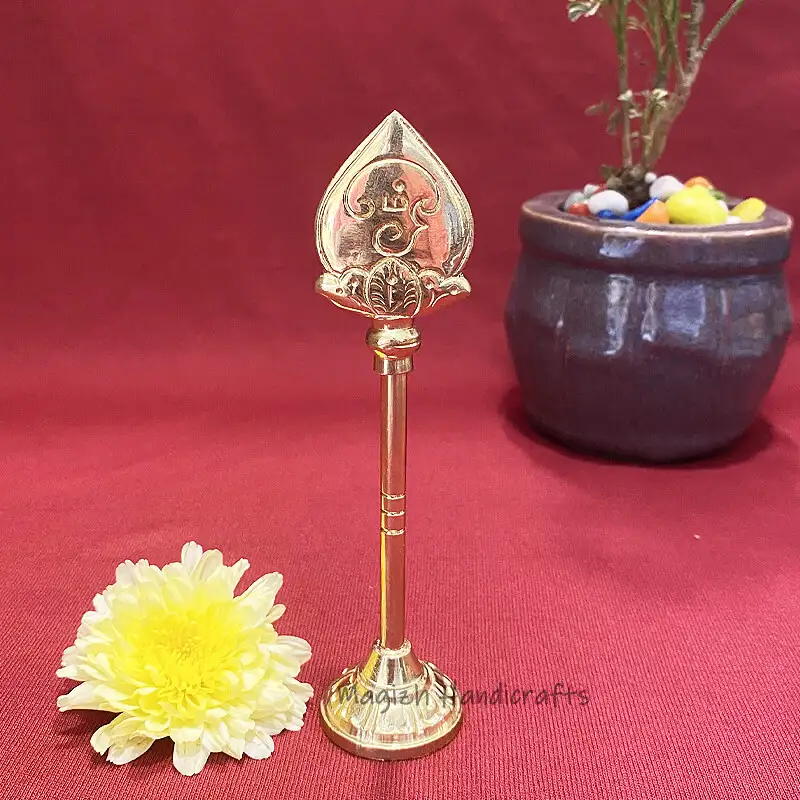 6 inches Brass Murugan Vel with base