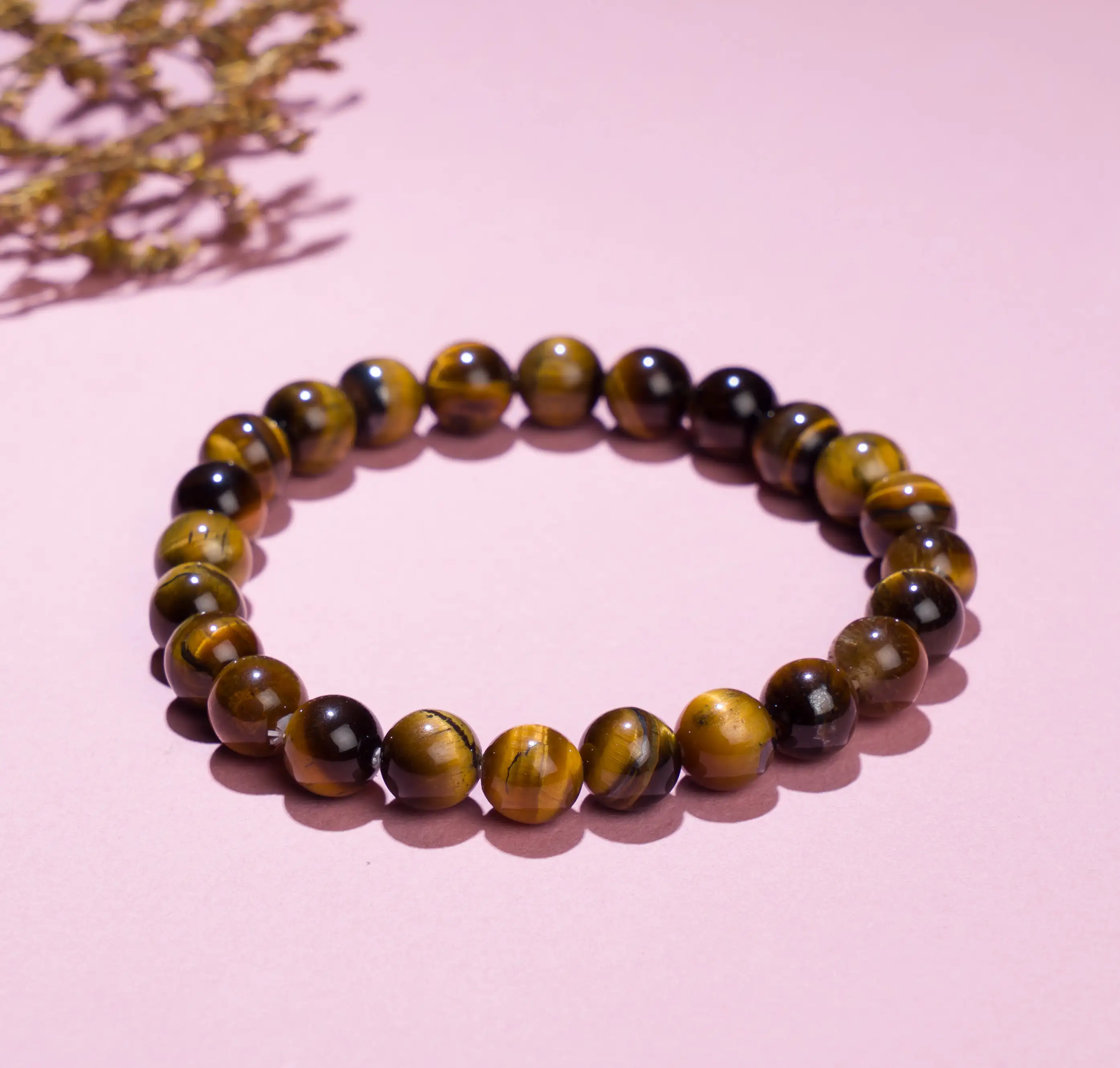 8mm Tiger Eye Crystal Bracelet
