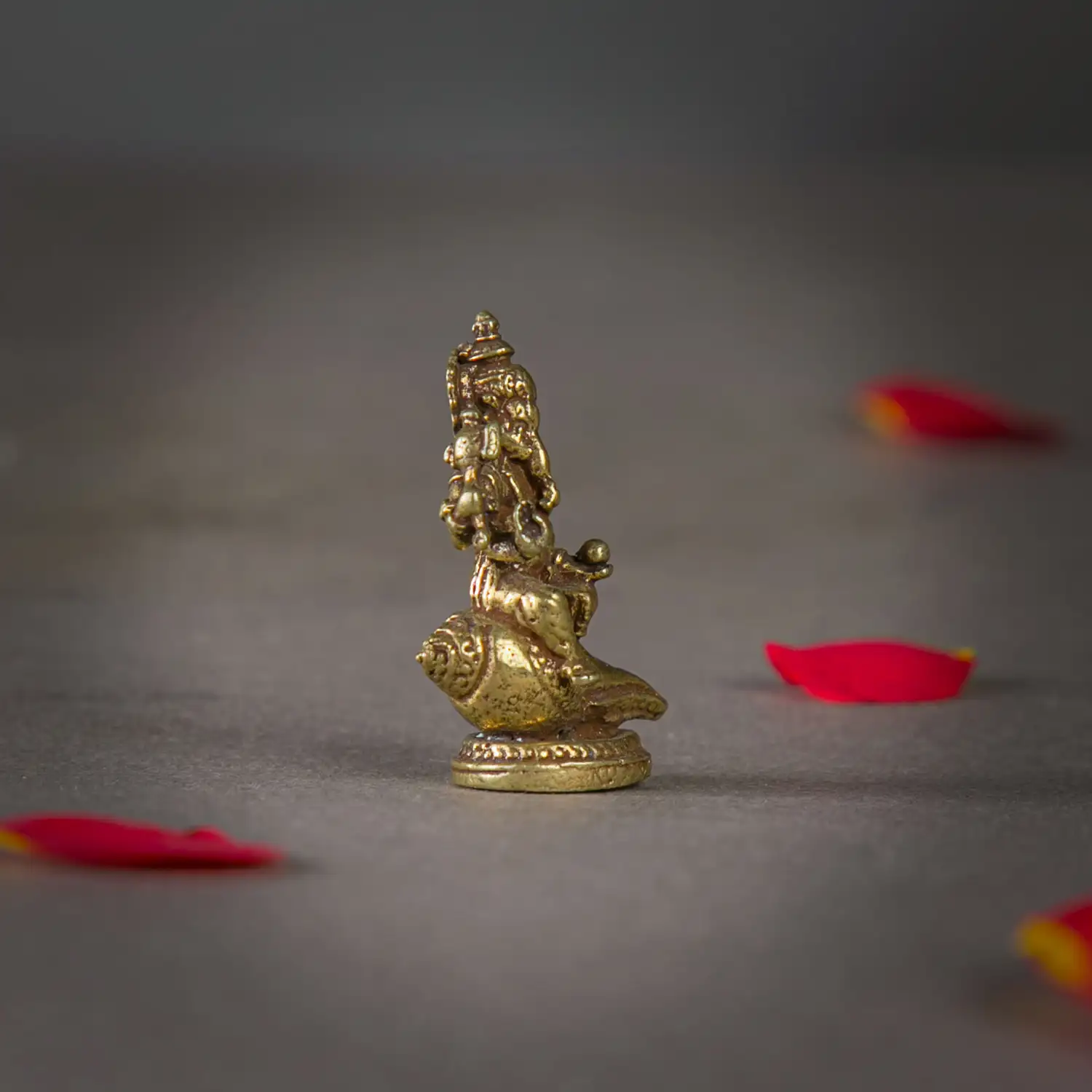 1 inch miniature Brass Shang sitting Ganesha Idol - secondary
