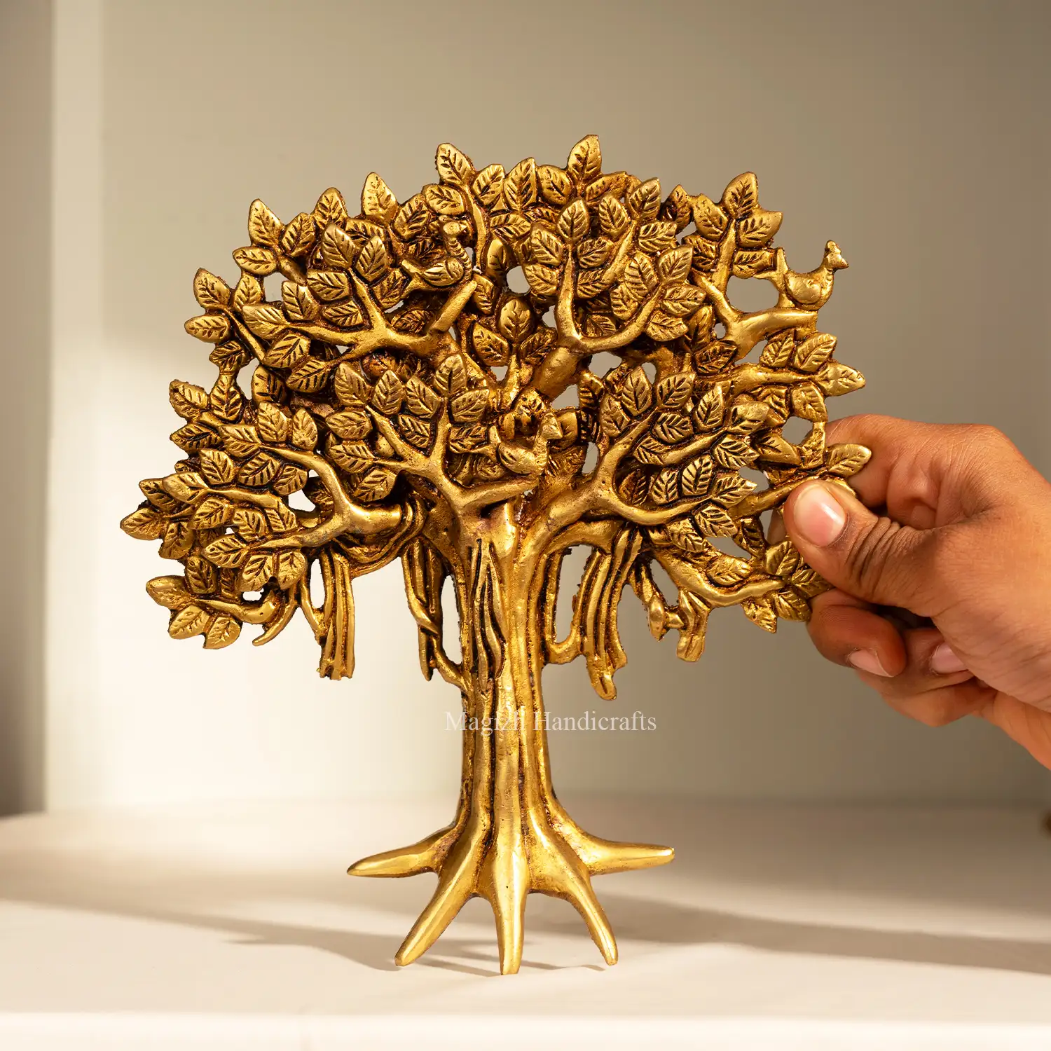 8 Inch Brass Kalpavriksha Tree of Life Wall Hanging
