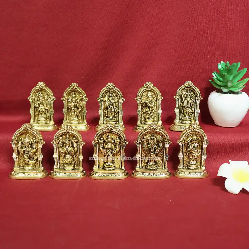 3 inches Vishnu Plate Dasavathar idols