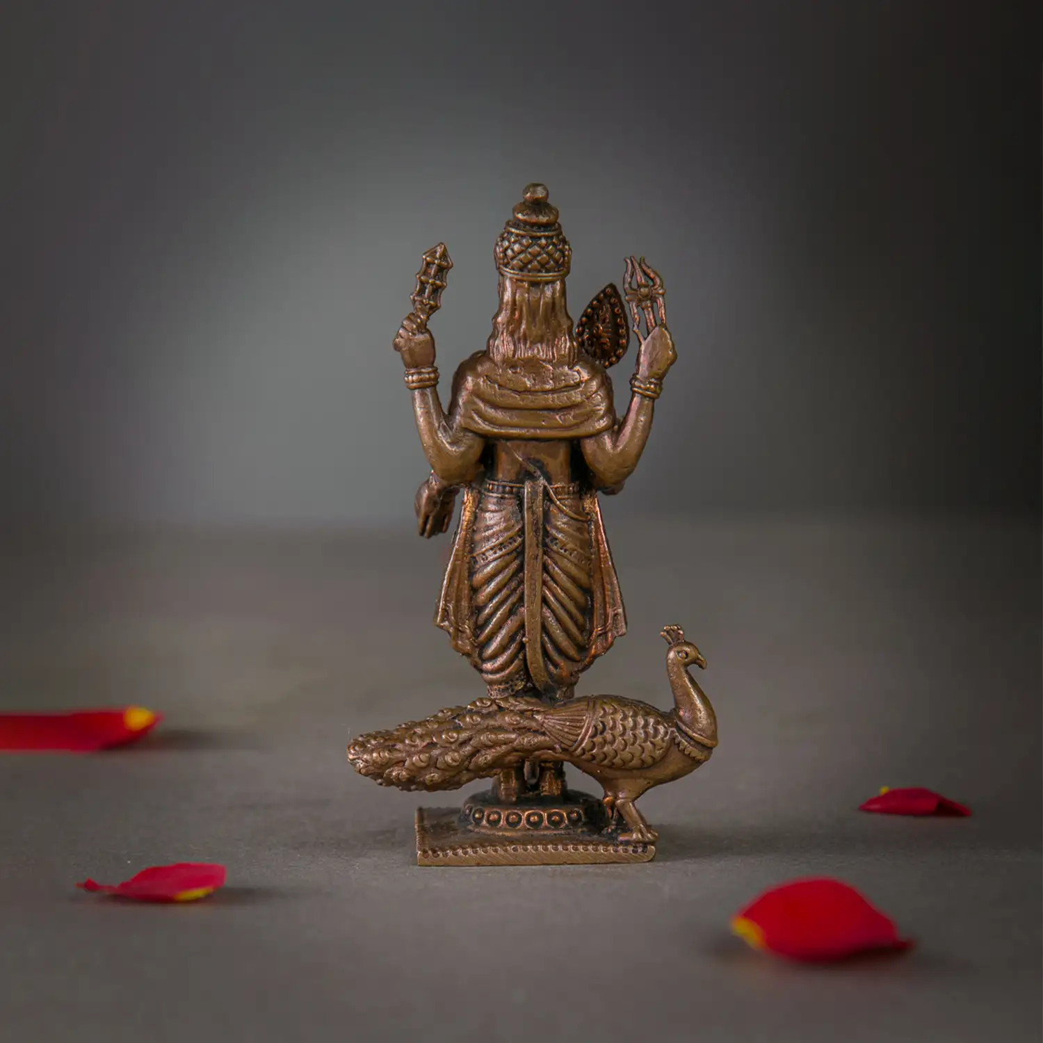 3.5 inches Copper Lord Murugan Idol - image 3