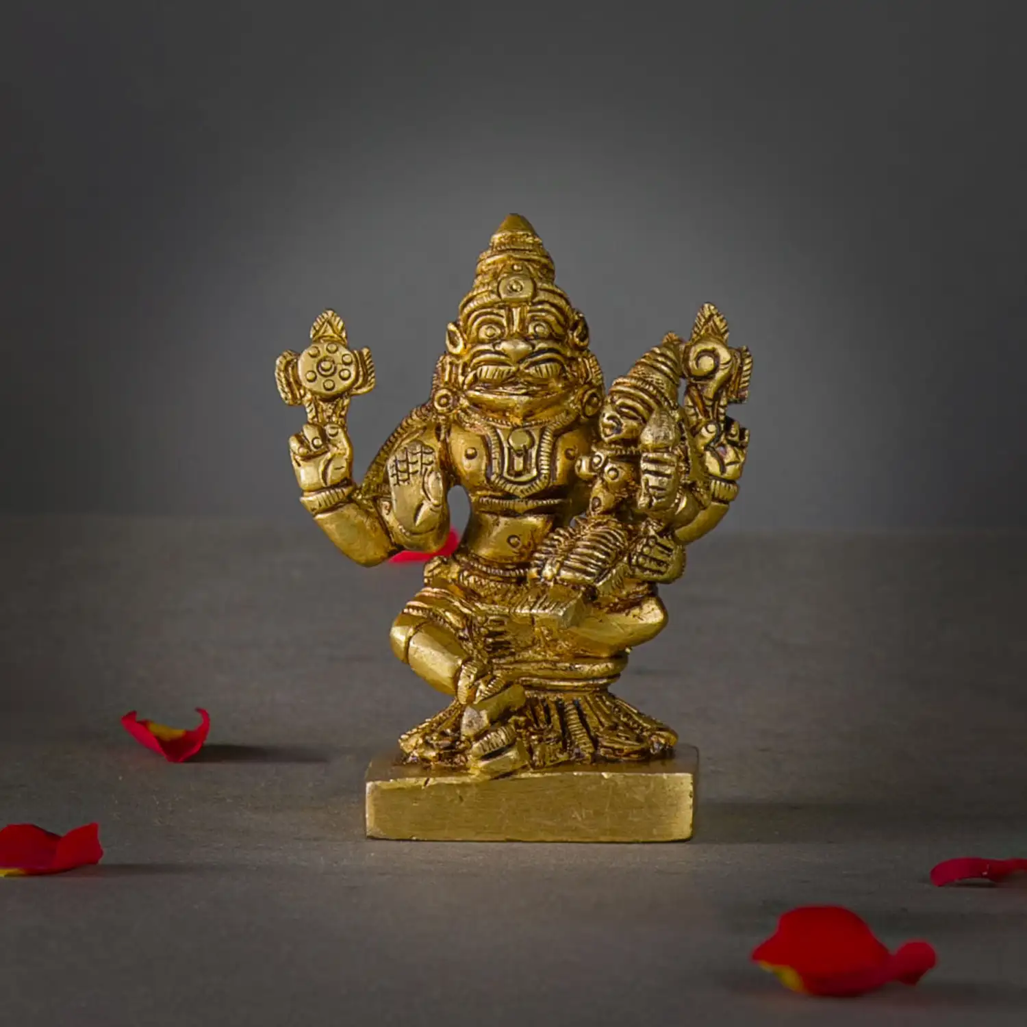 Brass Narasihma Lakshmi idol 3 Inches - image 1