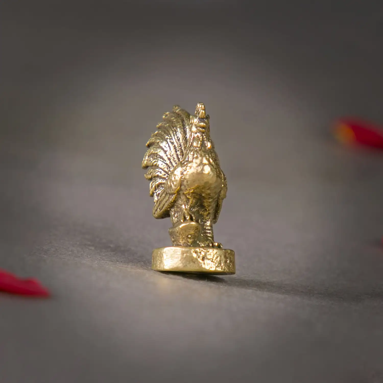 1 inch Brass miniature Murugan Seval idol - secondary