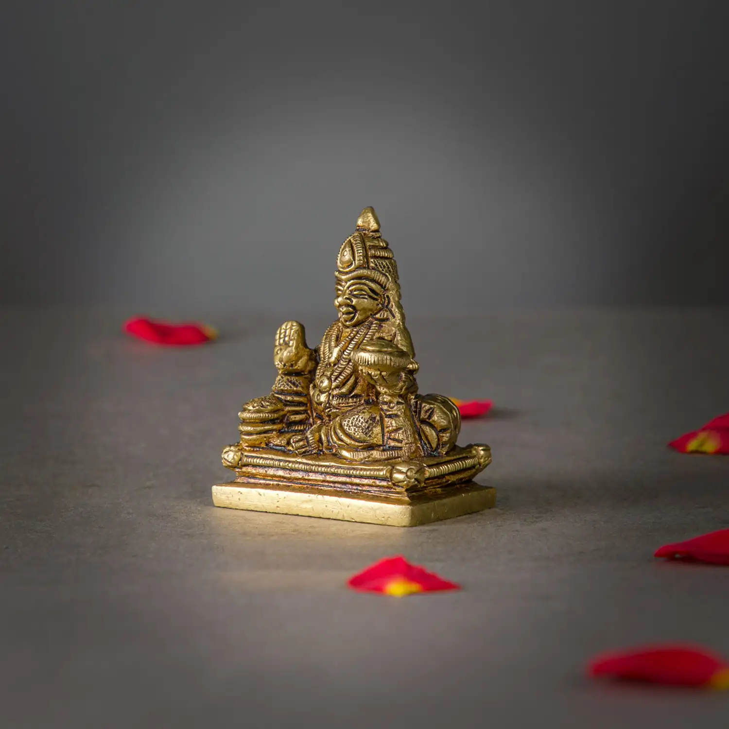 2 inches Brass dhana Kuberar idol - image 2
