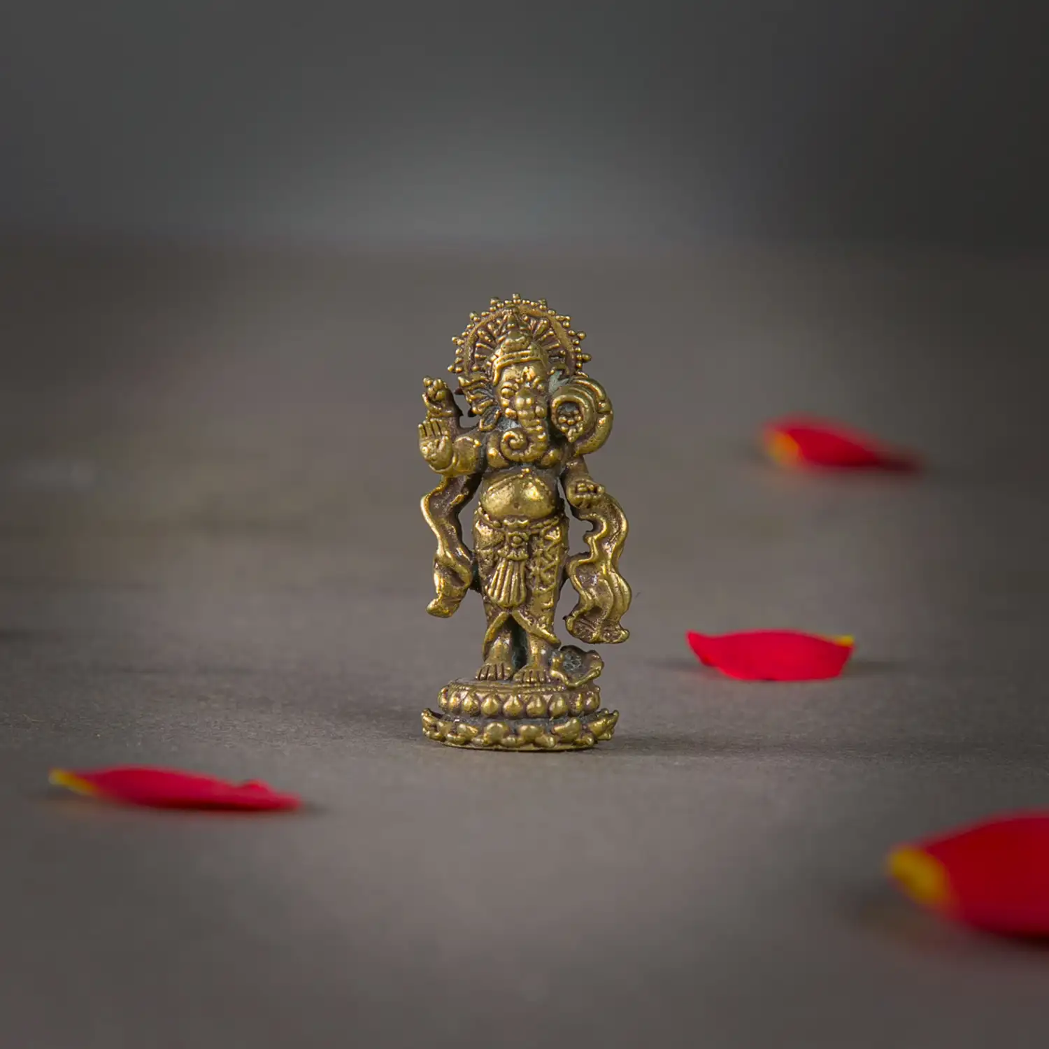 I inch Handcrafted Mini Brass Standing Vinayaka Murti