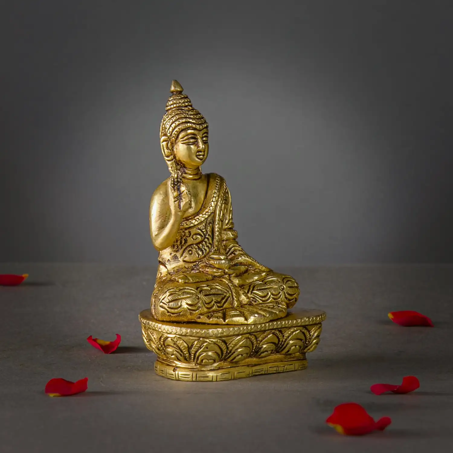 4 inches brass budha idol - image 3