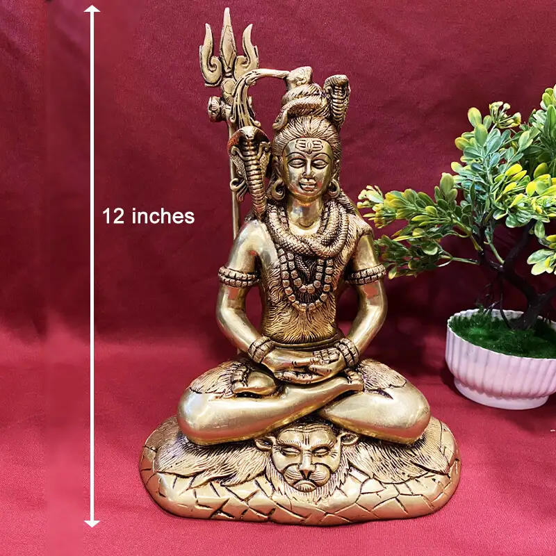 1 feet Brass sitting Lord Shiva idol - SC - image 5