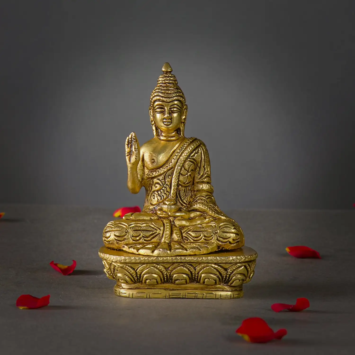 4 inches brass budha idol - image 1