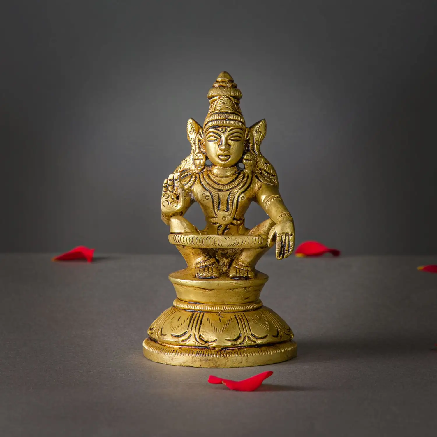 4.5 inch Brass Ayyappan Swamy Idol - image 1