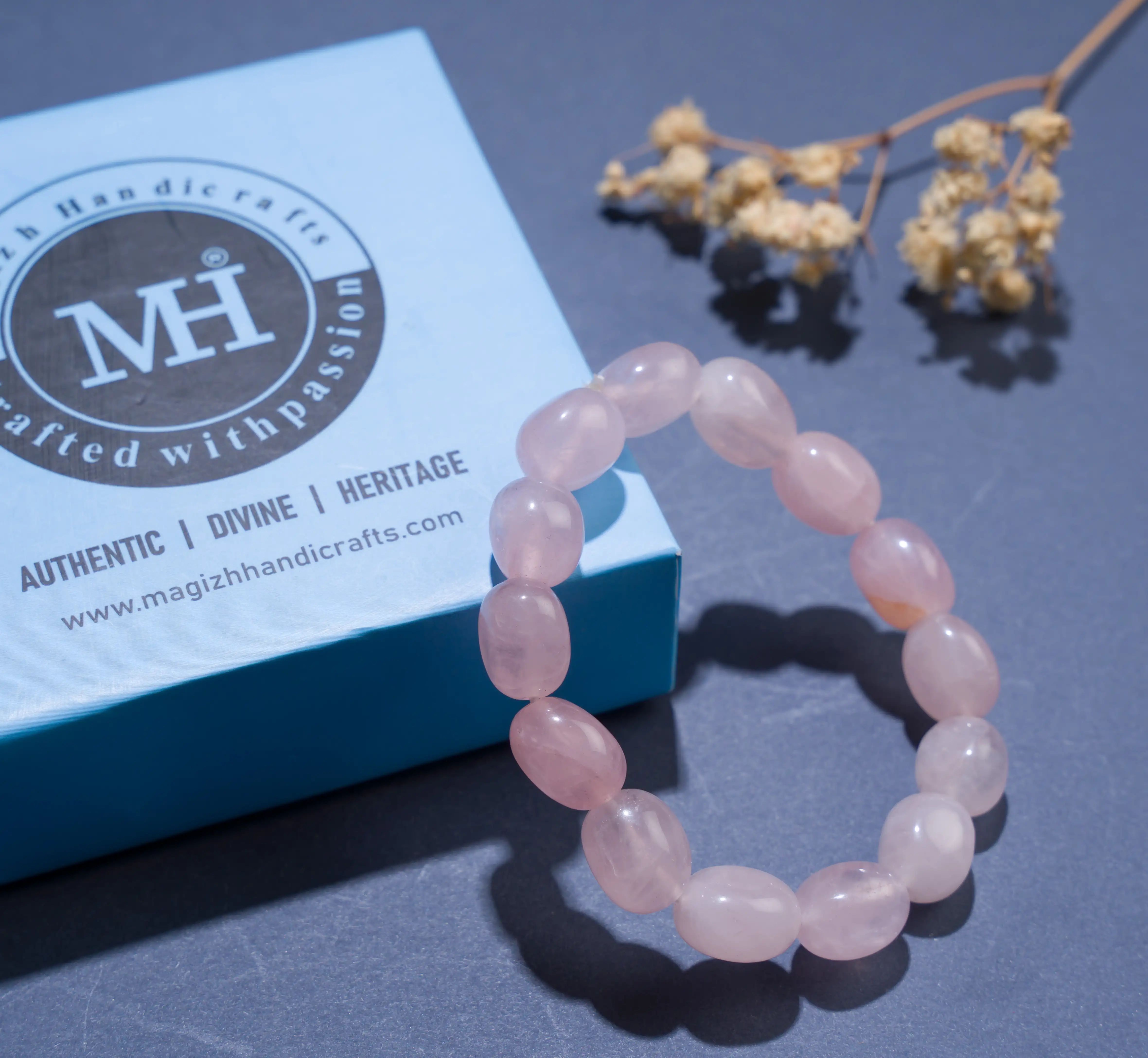 Rose Quartz cystal Tumble bracelet - image 3