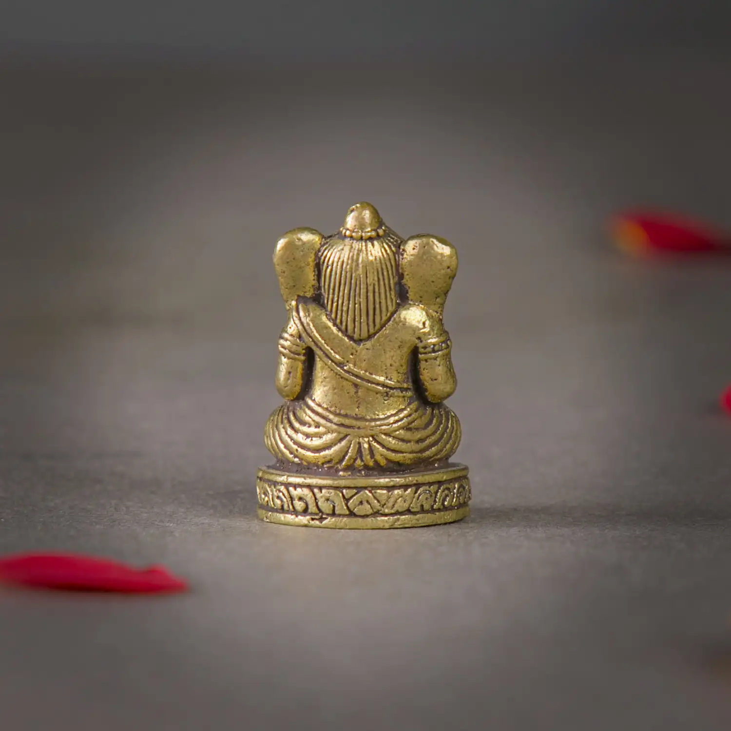 1 inch Brass sitting Ganesha idol - image 3