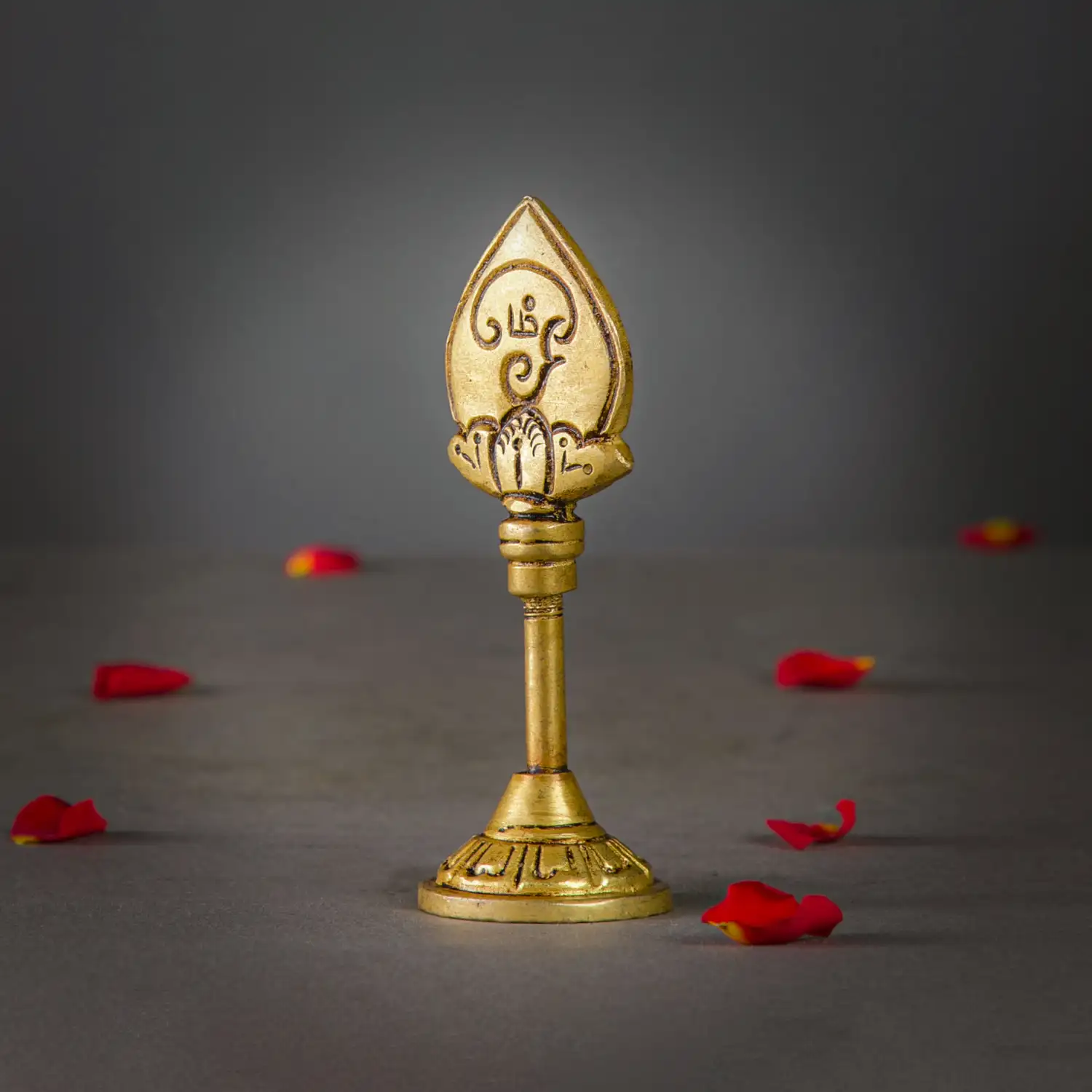 4 inches Brass Murugan Vel with base - secondary
