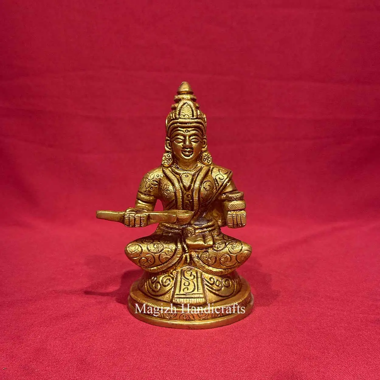 6 inches brass goddess Annapoorna statue - image 1