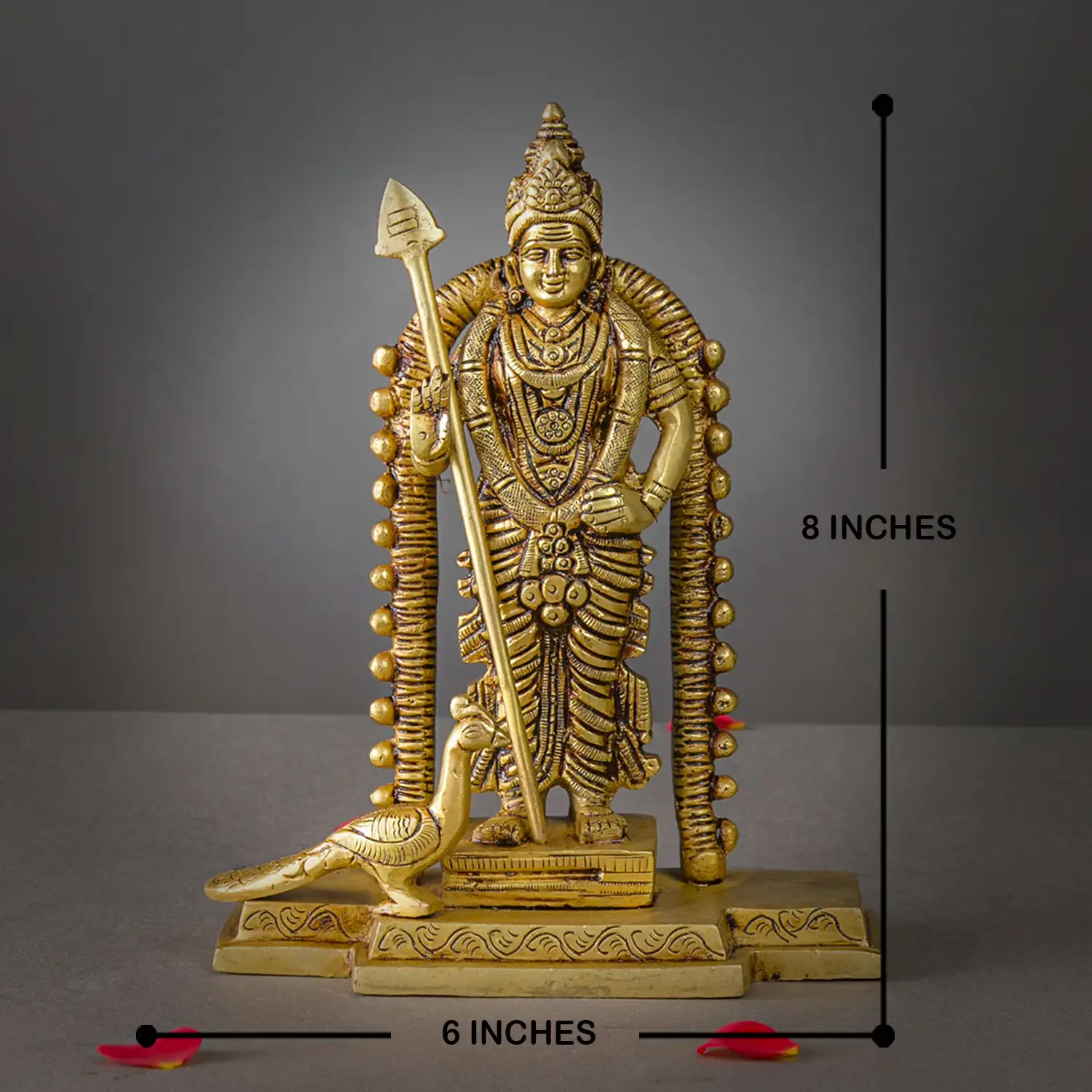 Brass Malaysia Murugan idol - 8 inches - image 5