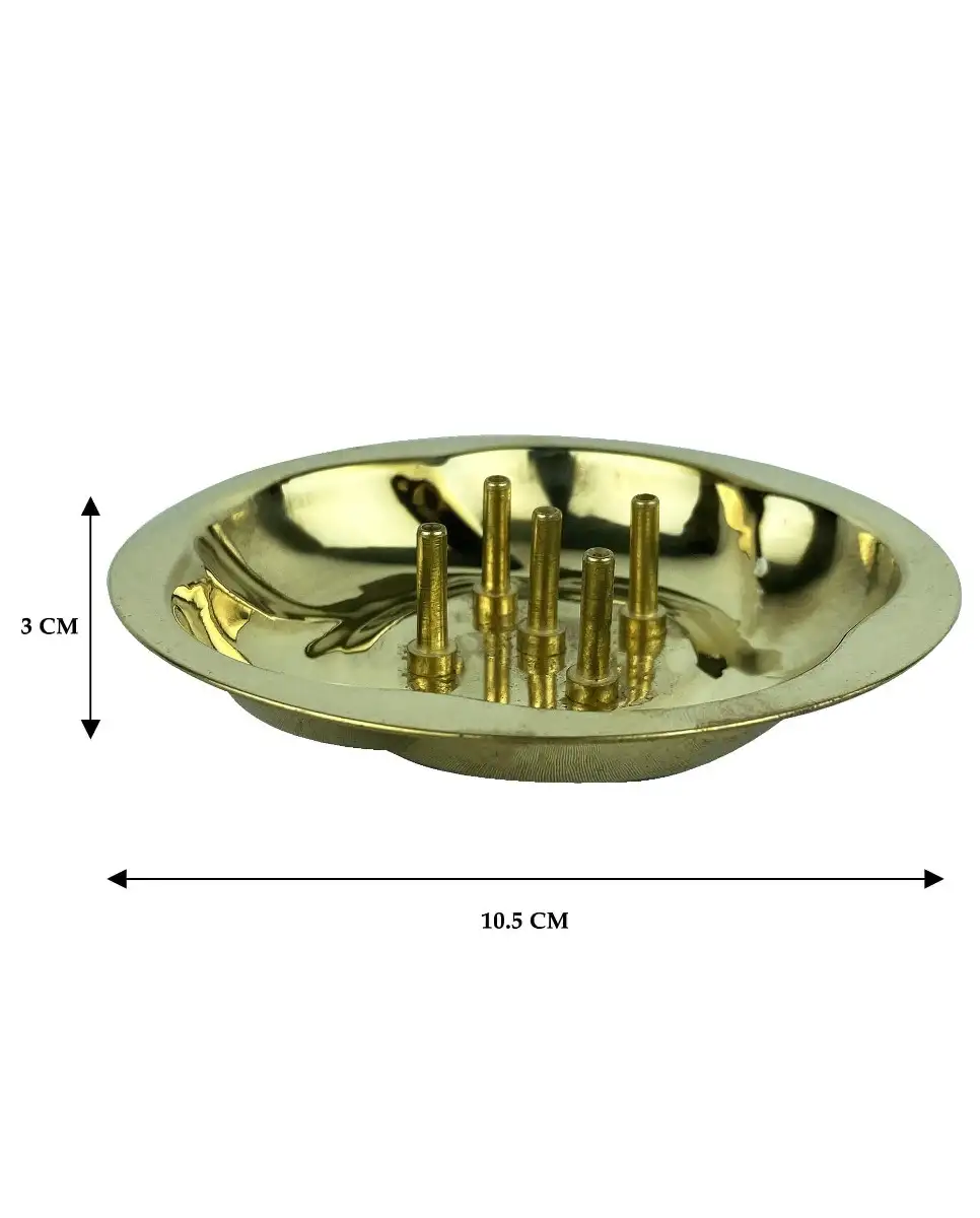 Brass Lotus Agarbathi Holder ash catcher - image 3