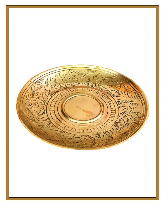 Brass premium quality etching Designer coffee | tea cup and Saucer Combo gifting