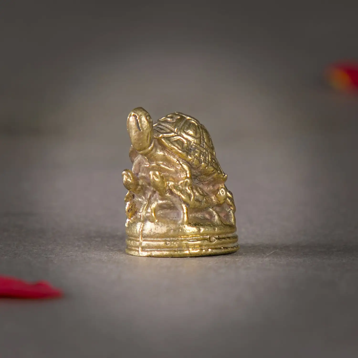 1-Inch Pure Brass Tortoise family idol