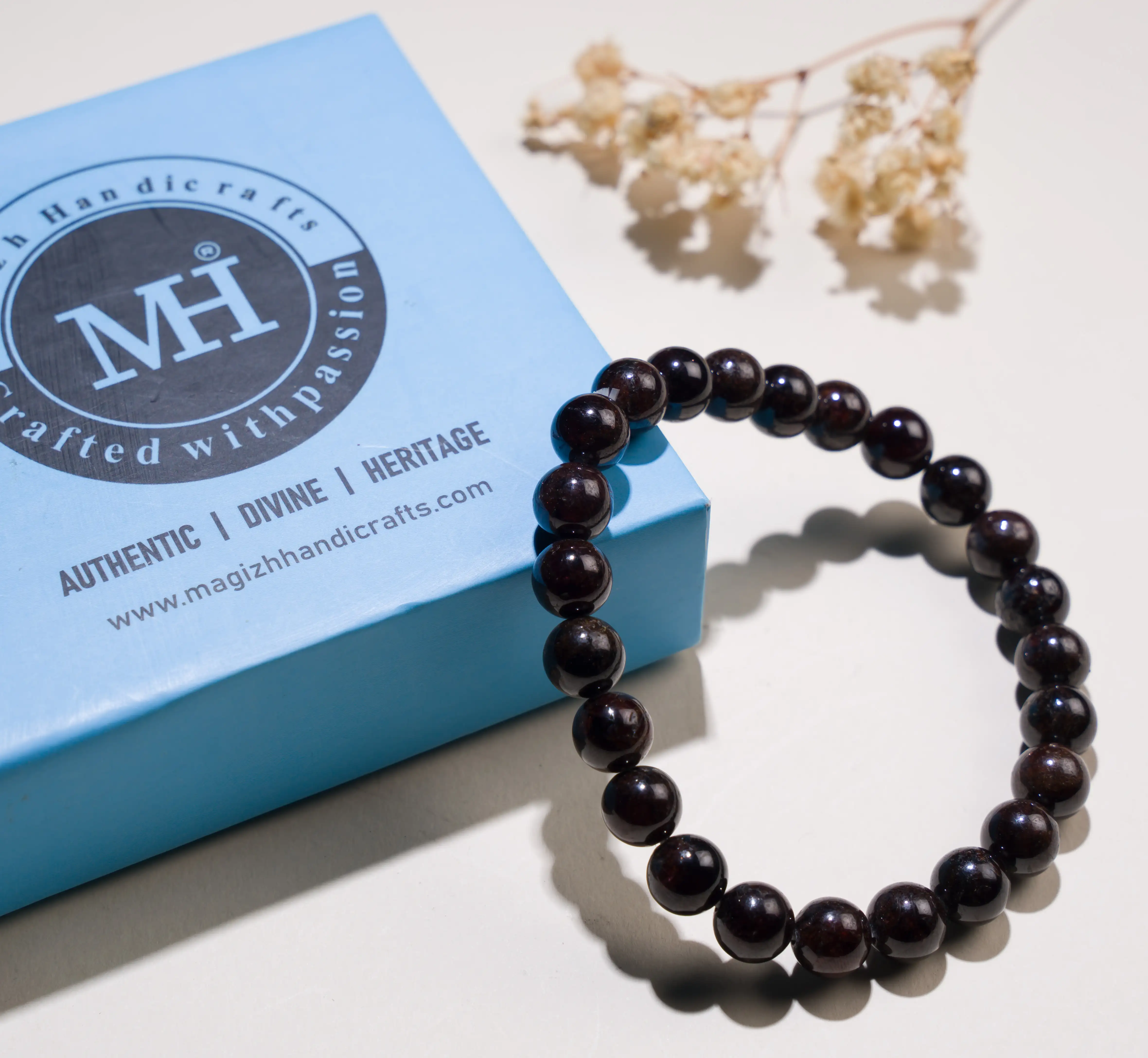 Garnet Crystal stone Bracelet (8mm) - image 3