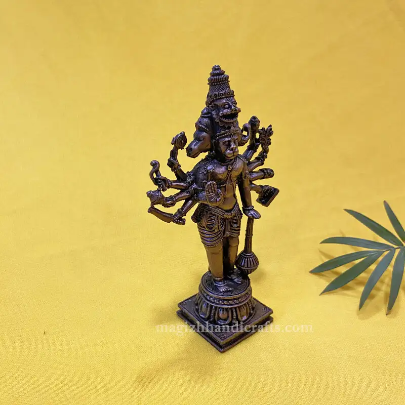 4.5 inches Copper Panchamukhi Hanuman idol - image 3