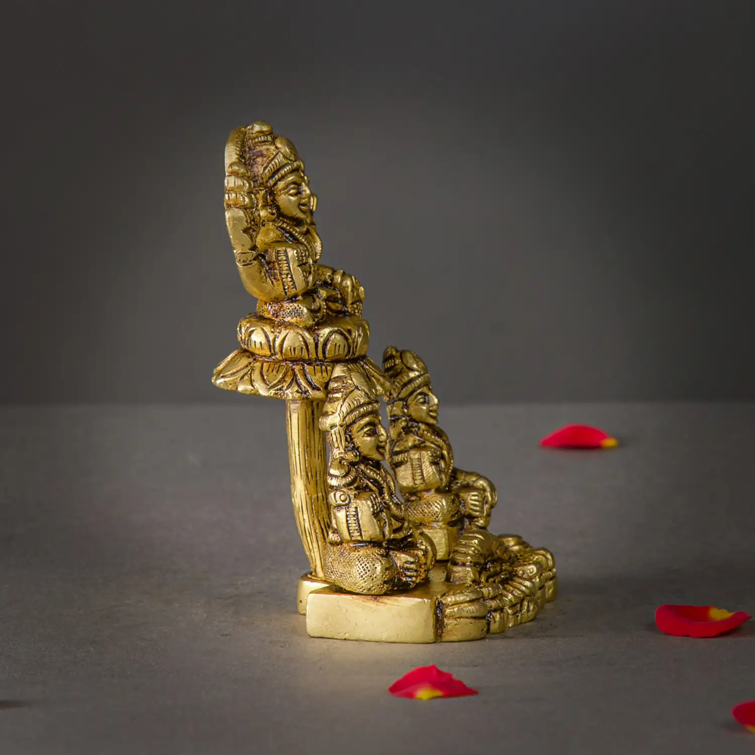 4 inches Brass Kubera Lakshmi and Chithirini Devi Idol - secondary