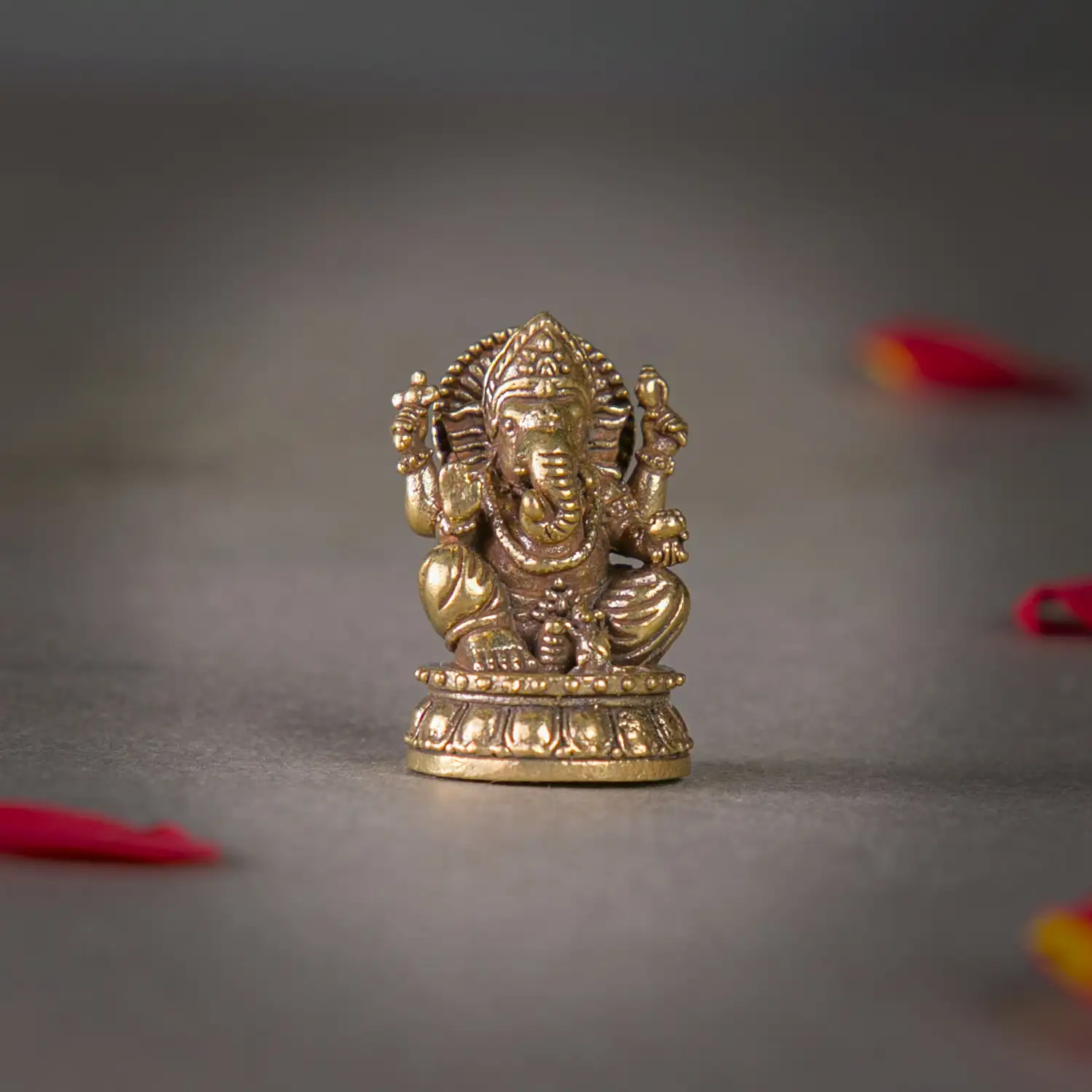 1 inch Mini Brass Sitting Ganesha idol