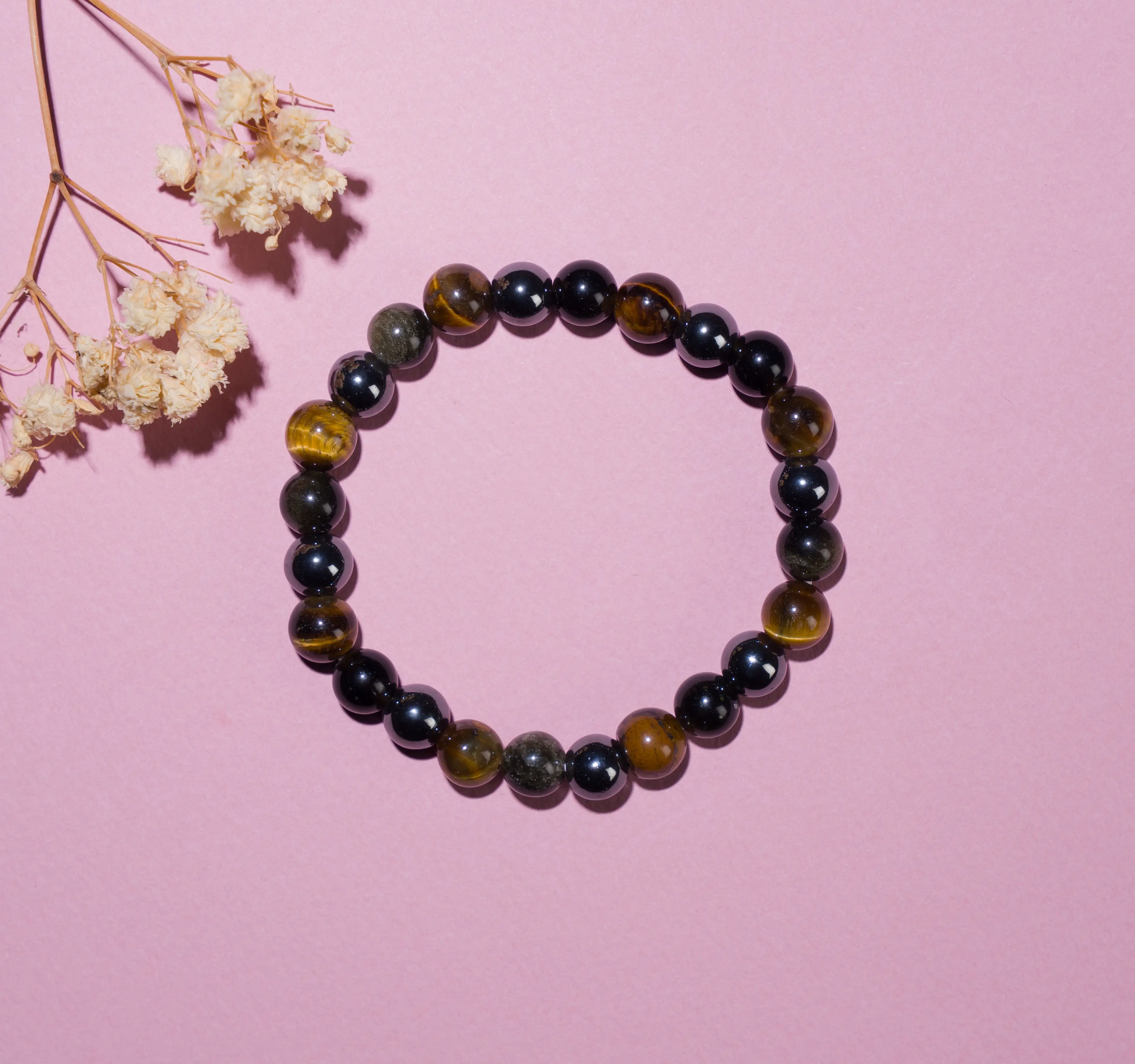 8mm Triple Protection Crystal stone Bracelet - secondary