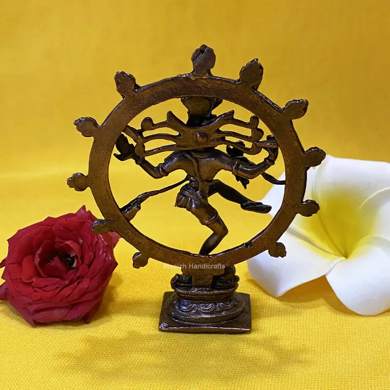 3.5 inches Copper Natrajar idol with Chakram - secondary