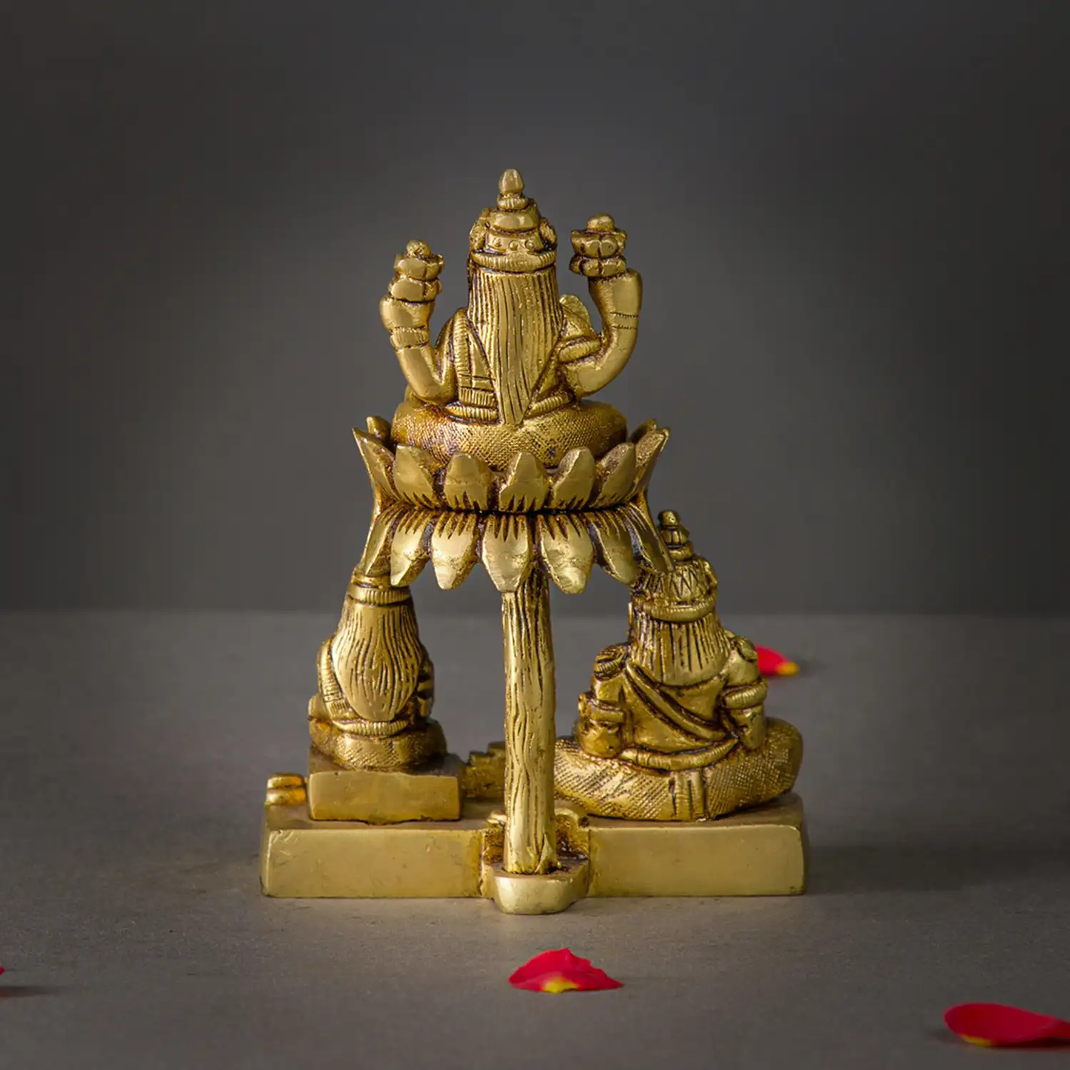 5 inches Brass Kuber Goddess Chithirini and Lotus Lakshmi idol - image 5