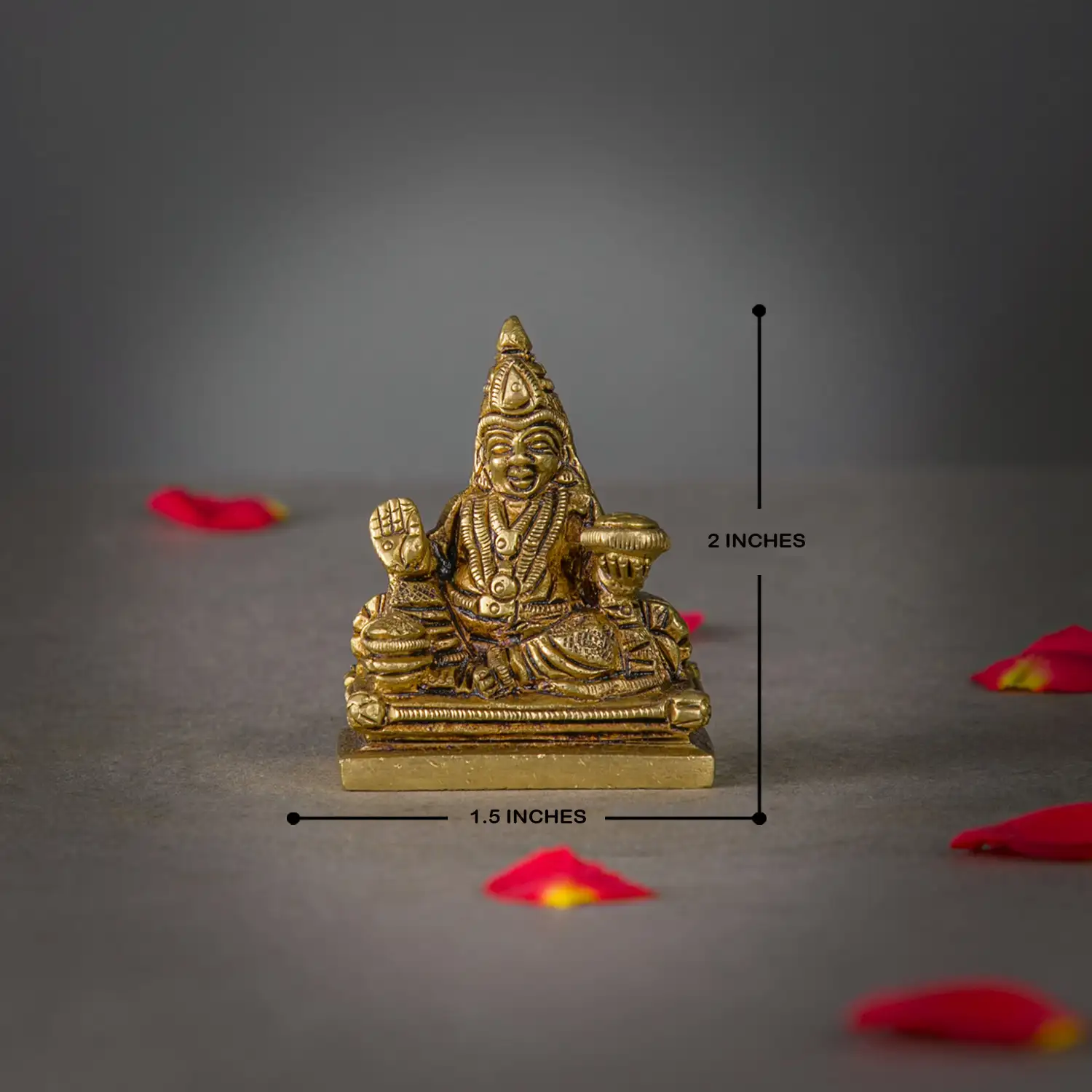 2 inches Brass dhana Kuberar idol - image 5