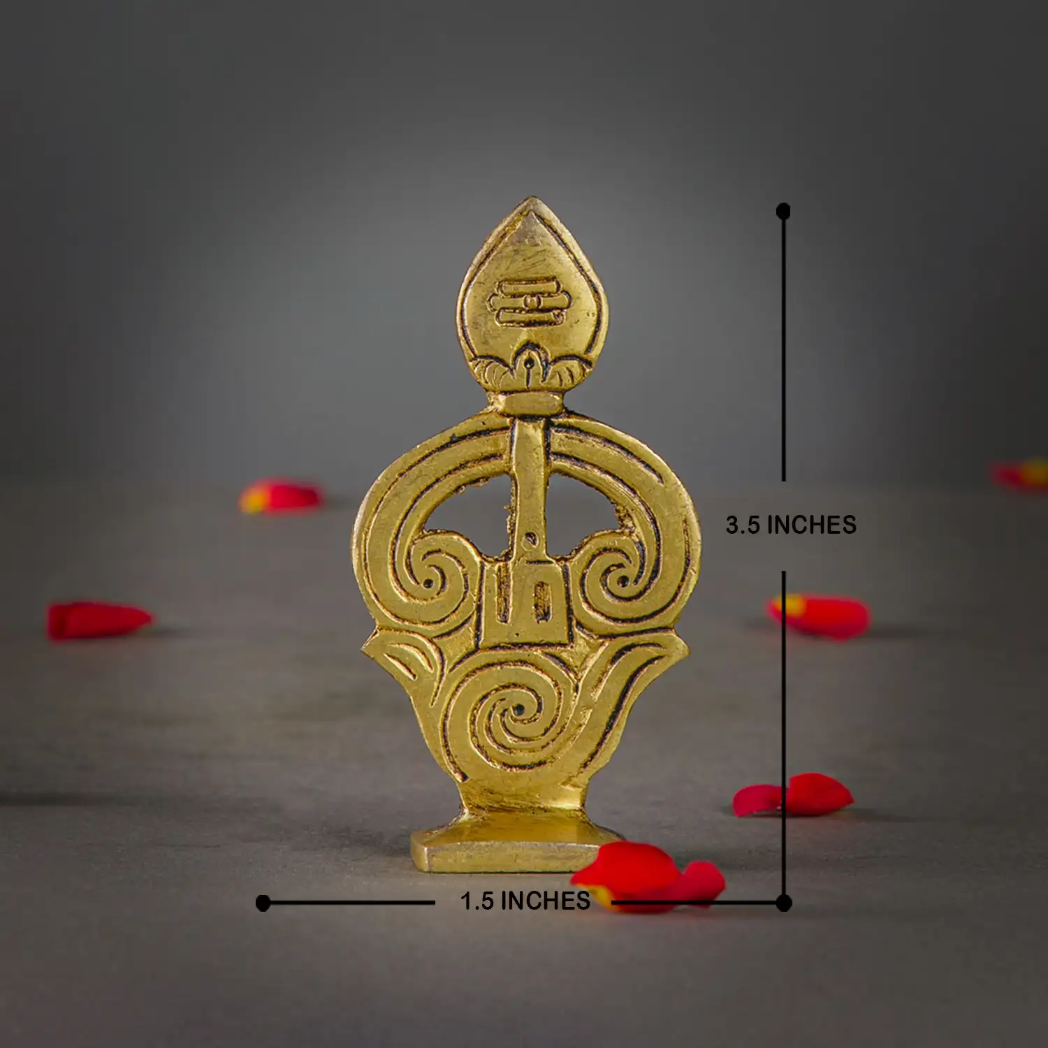 3.5 inches Brass Tamil OM vel with base - image 5