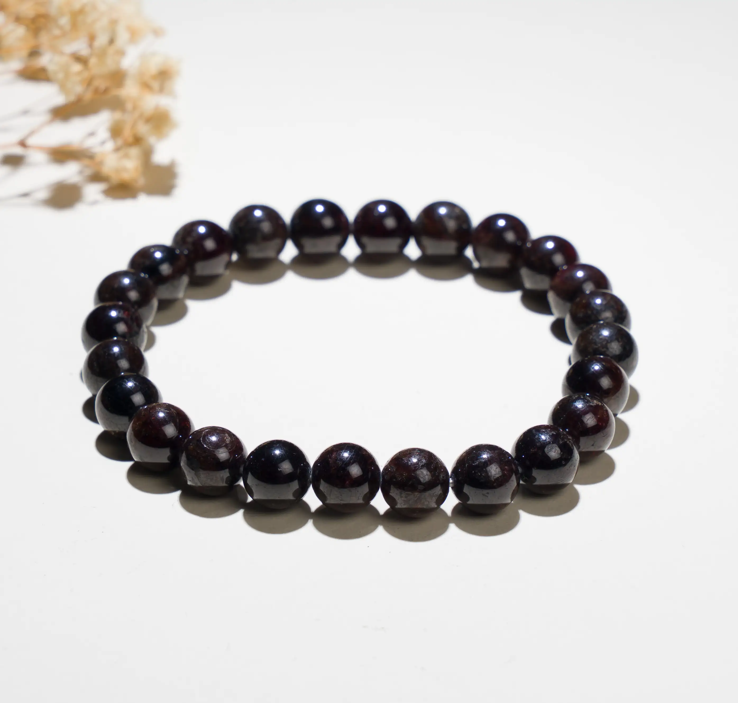 Garnet Crystal stone Bracelet (8mm)