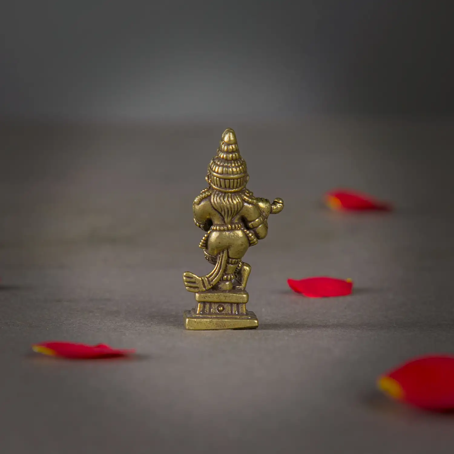 1 inch miniature Brass Krishna with flute Idol - image 3
