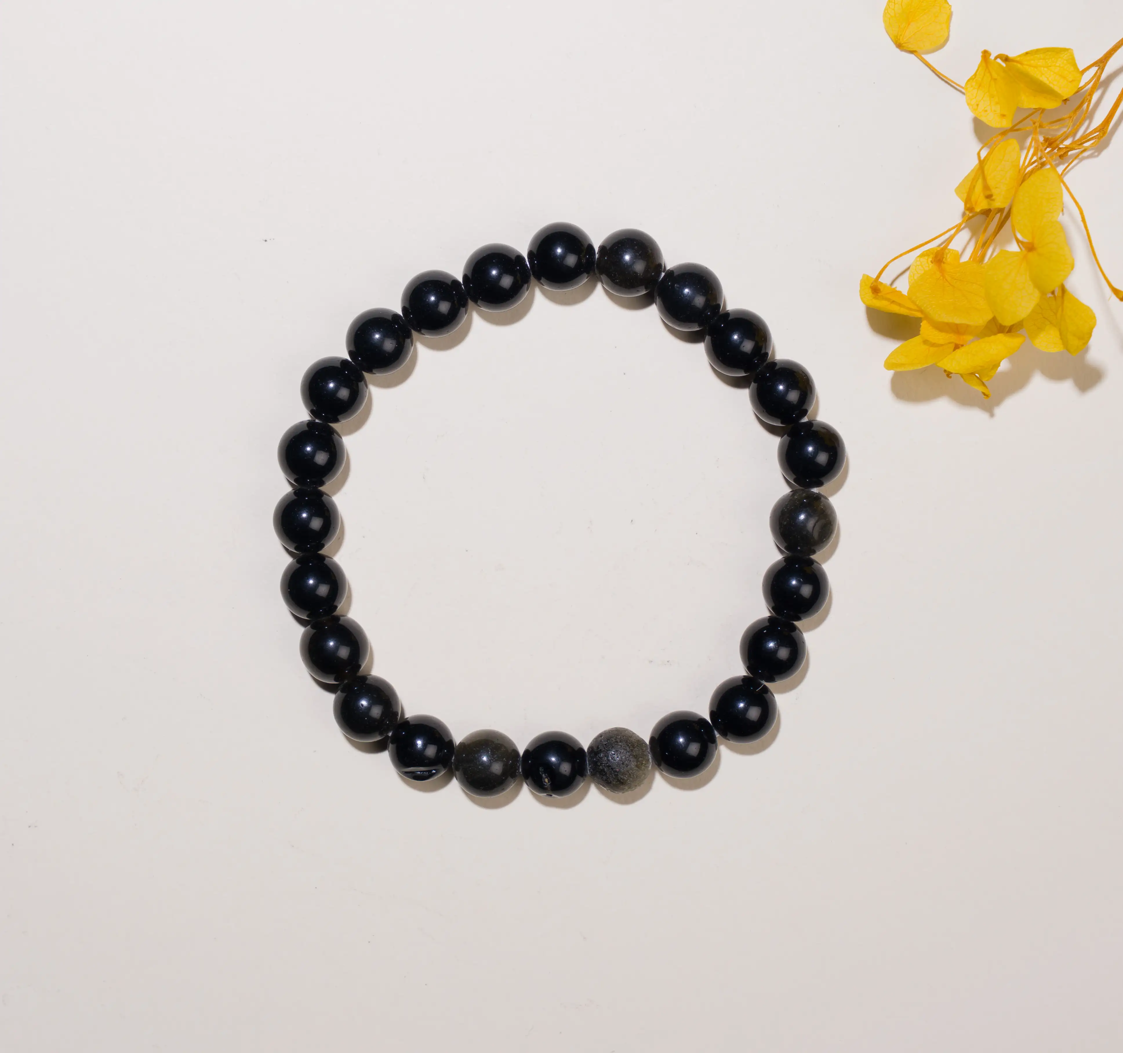8mm Black golden obsidian crystal bracelet - secondary