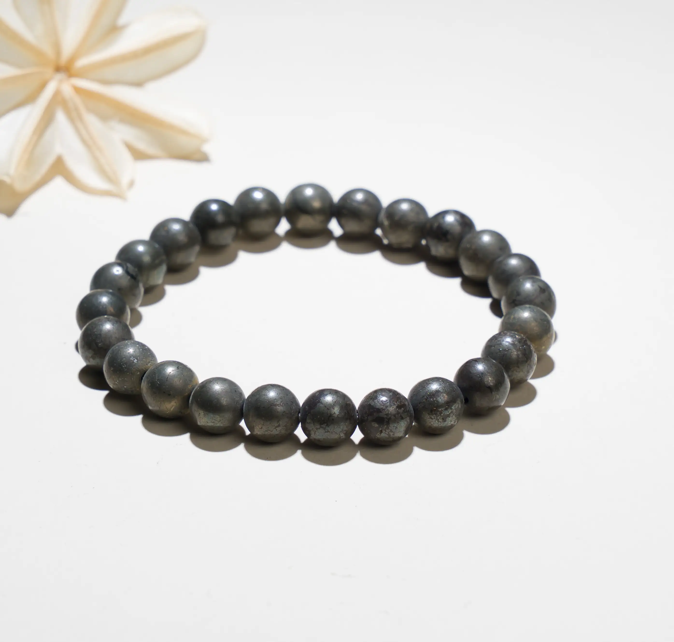 8mm Pyrite Crystal Stone Bracelet