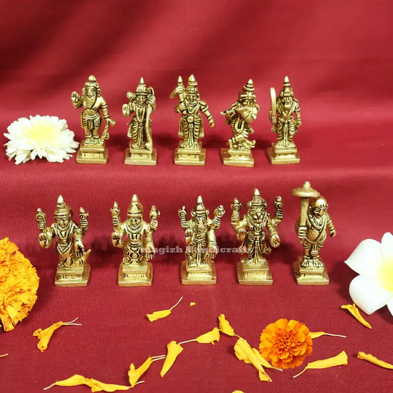 Brass Dashavathar Vishnu set 2.5 inches - image 3