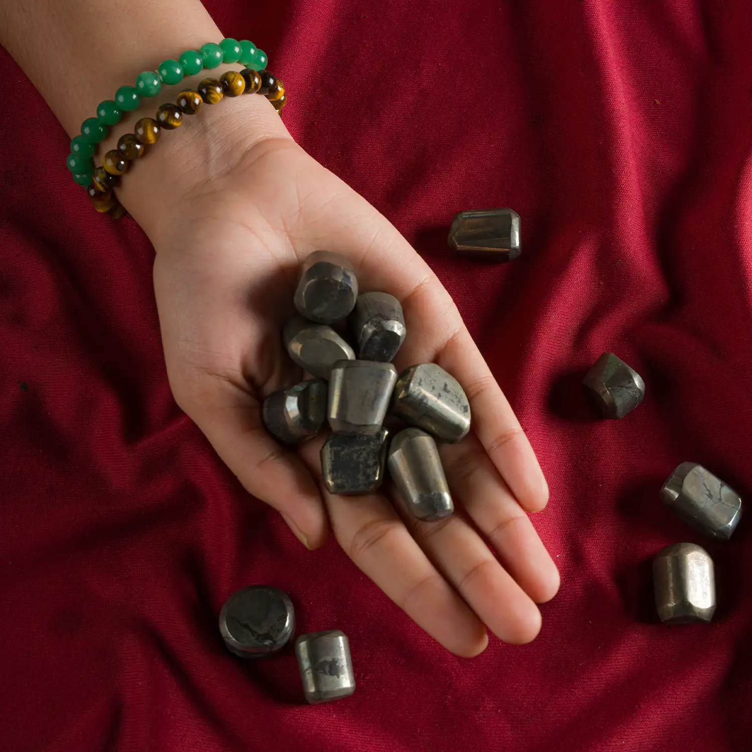 Pyrite crystal tumble stones - 100 grams - image 3