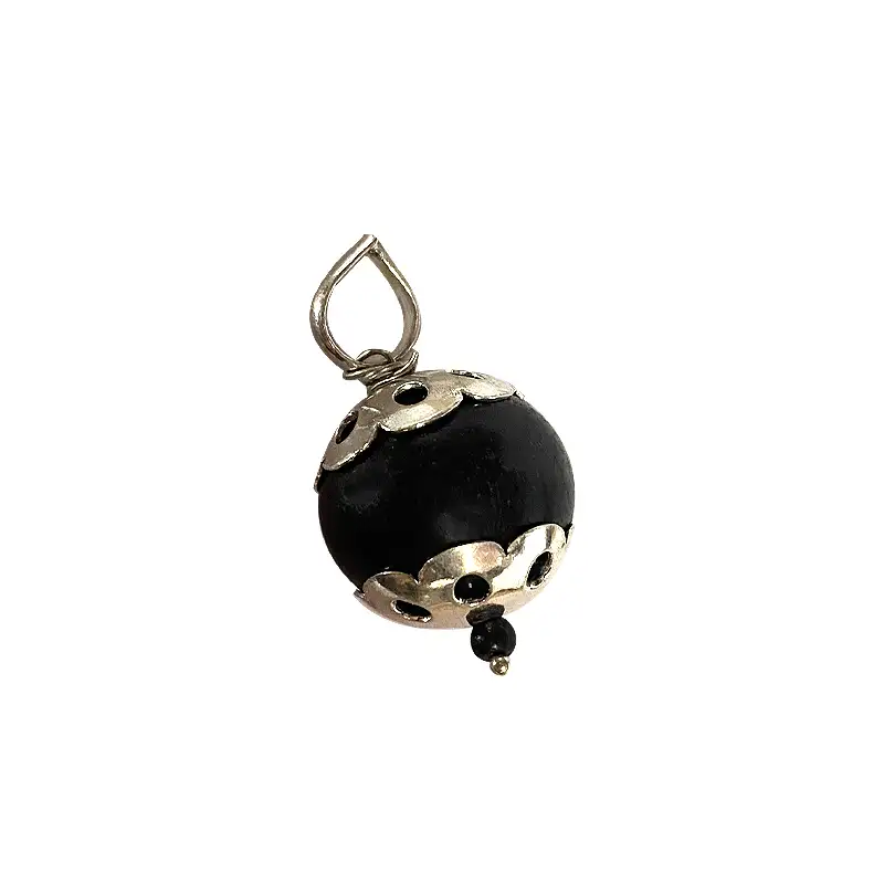 Original Karungali / Ebony Wood bead pendant 20mm - image 5