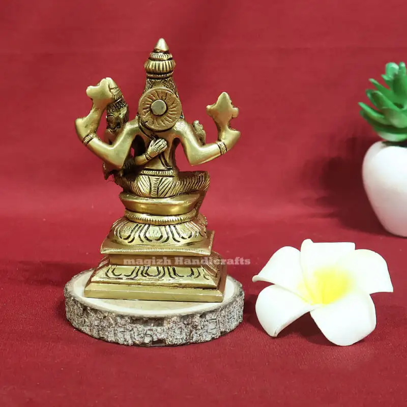 4.5 inches Brass Lakshmi Narasimhar idol SC - image 3