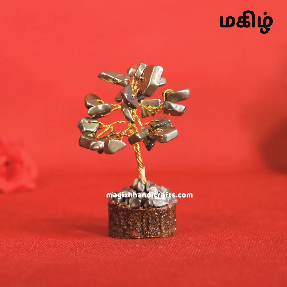 Mini Pyrite crystal stone tree - 25 beads - image 3