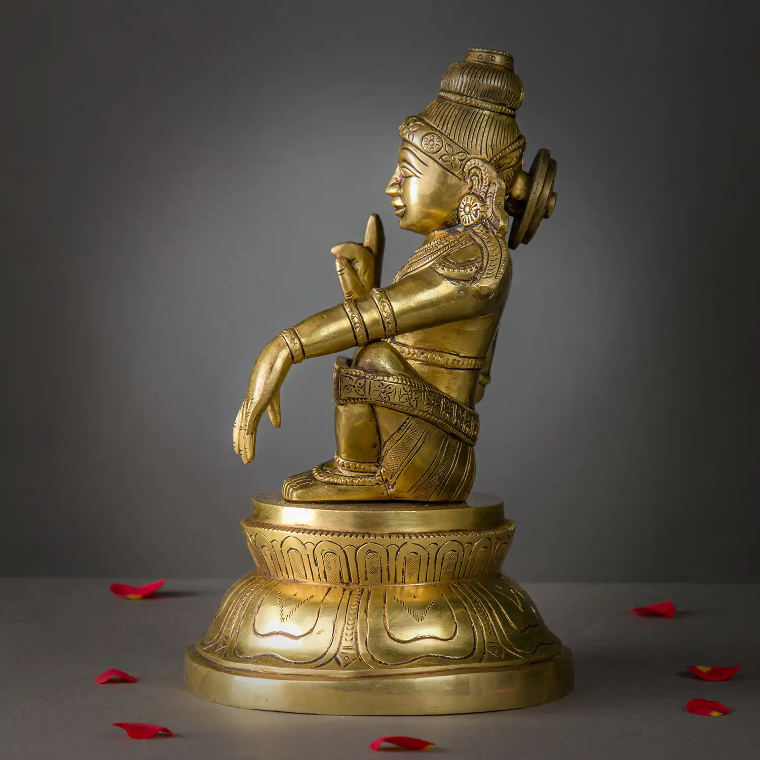 9.5 inches Brass God Ayyappan Statue - image 3