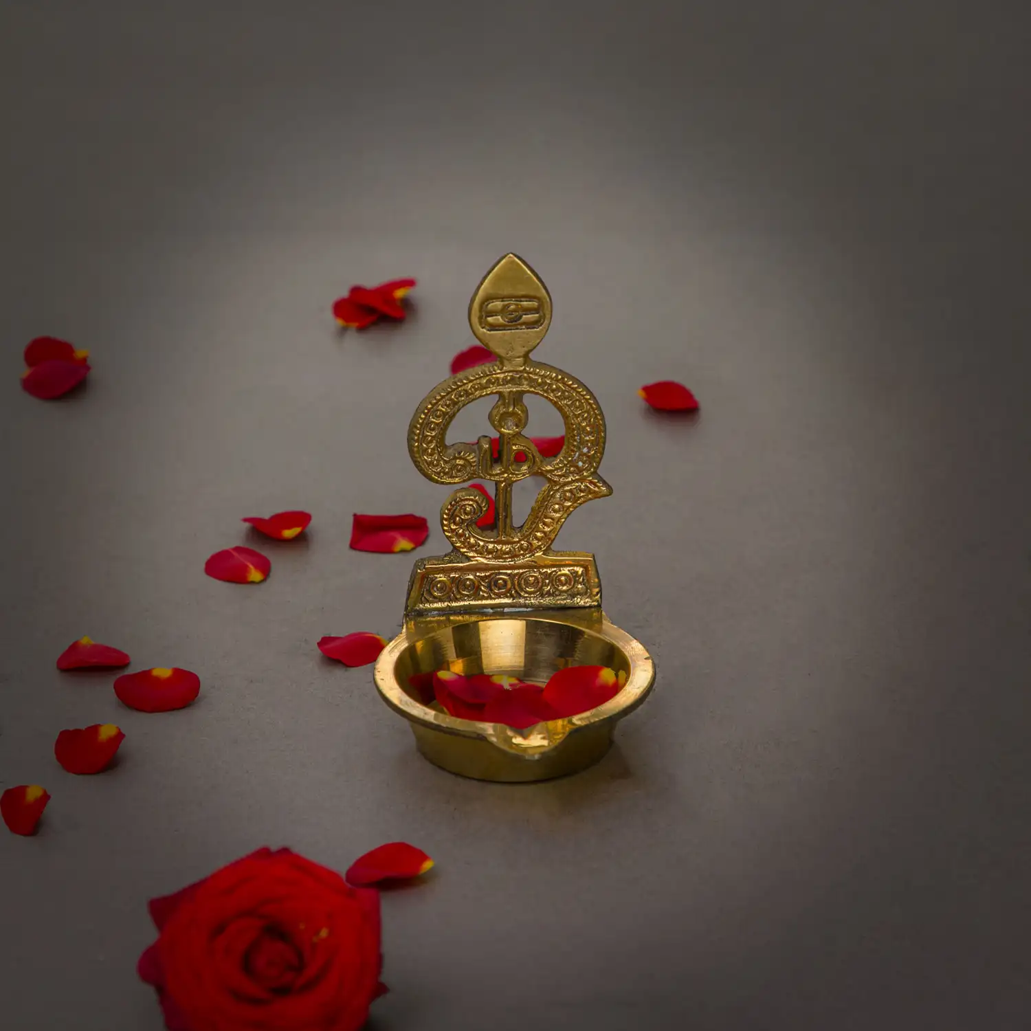 4 inches Om Vel Brass Vilakku - image 3