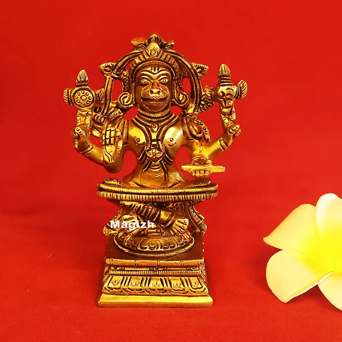 Brass Yoga Hanuman idol (4.5 inches)