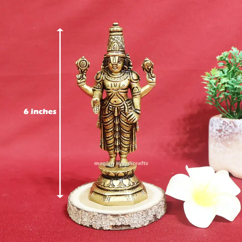 6 Inches Brass Thirupathi Balaji octagon Base SC - secondary