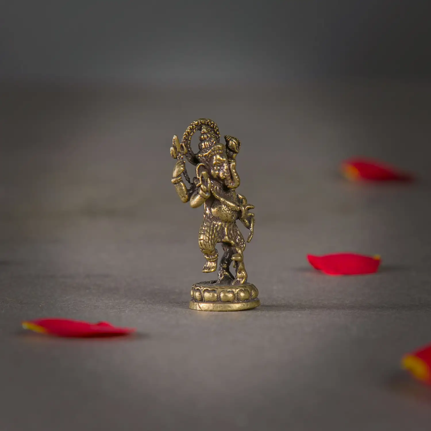 one inch Mini Brass Standing dancing Ganesha idol - secondary