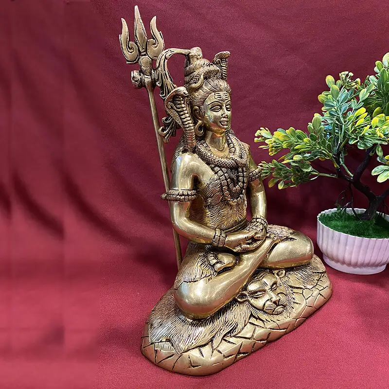 1 feet Brass sitting Lord Shiva idol - SC - image 3
