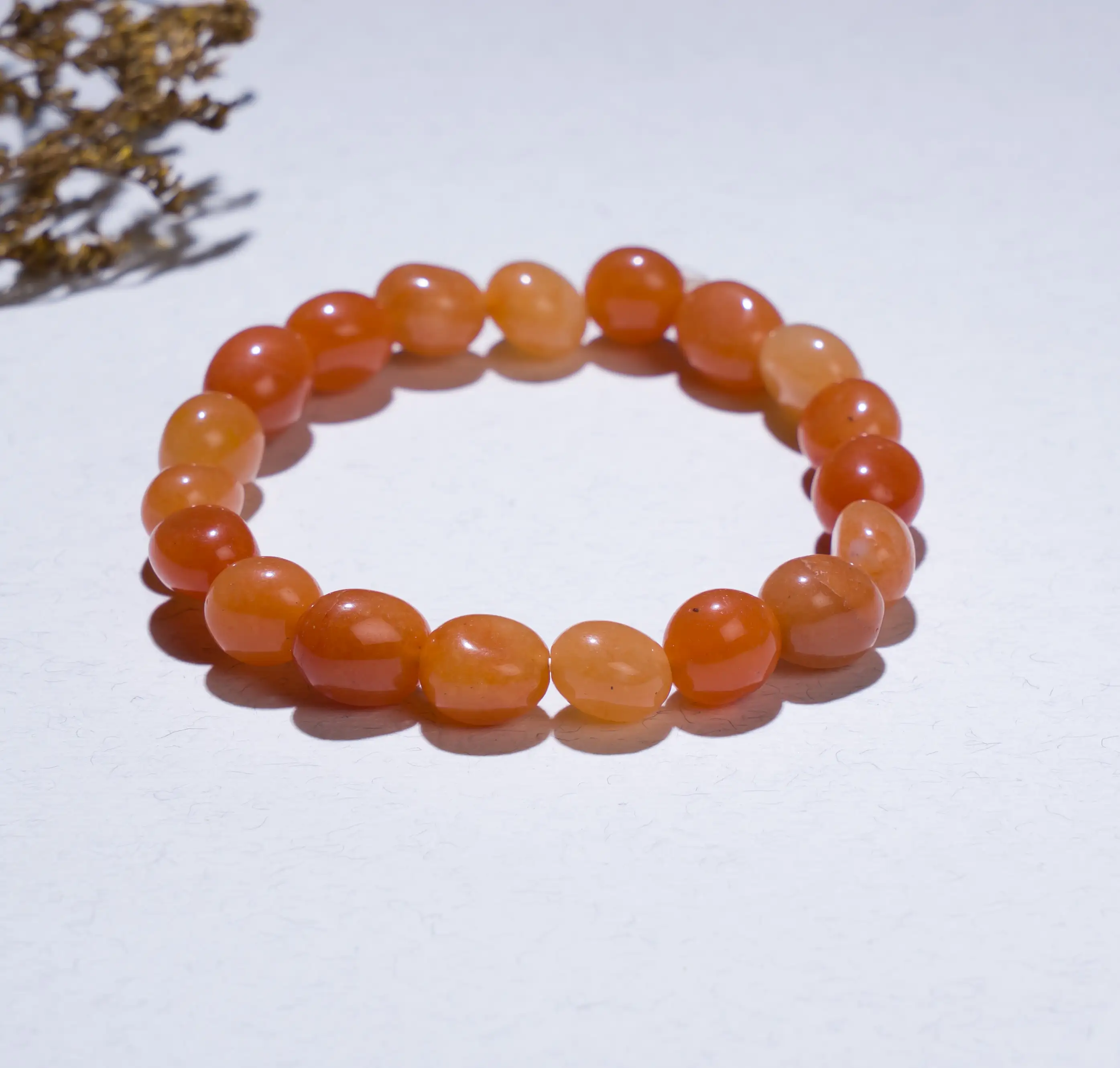 Carnelian tumble Crystal Bracelet