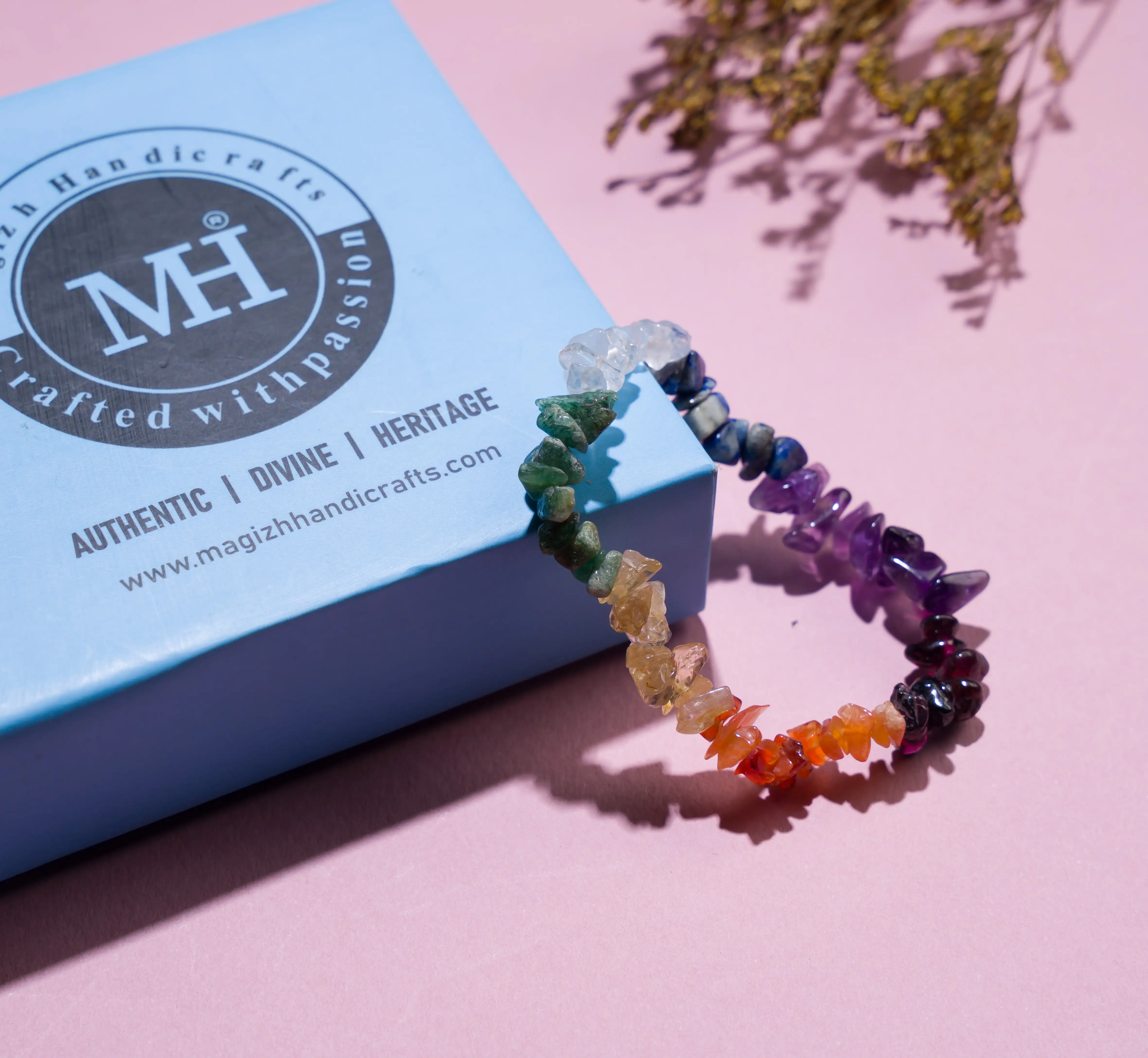 7 chakras Crystal chips bracelet - image 3