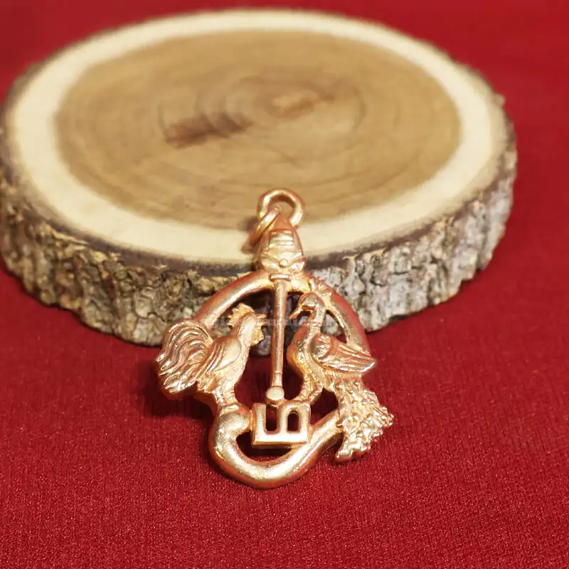 Tamil Om Vel Mayil Seval Aimpon Pendant - secondary