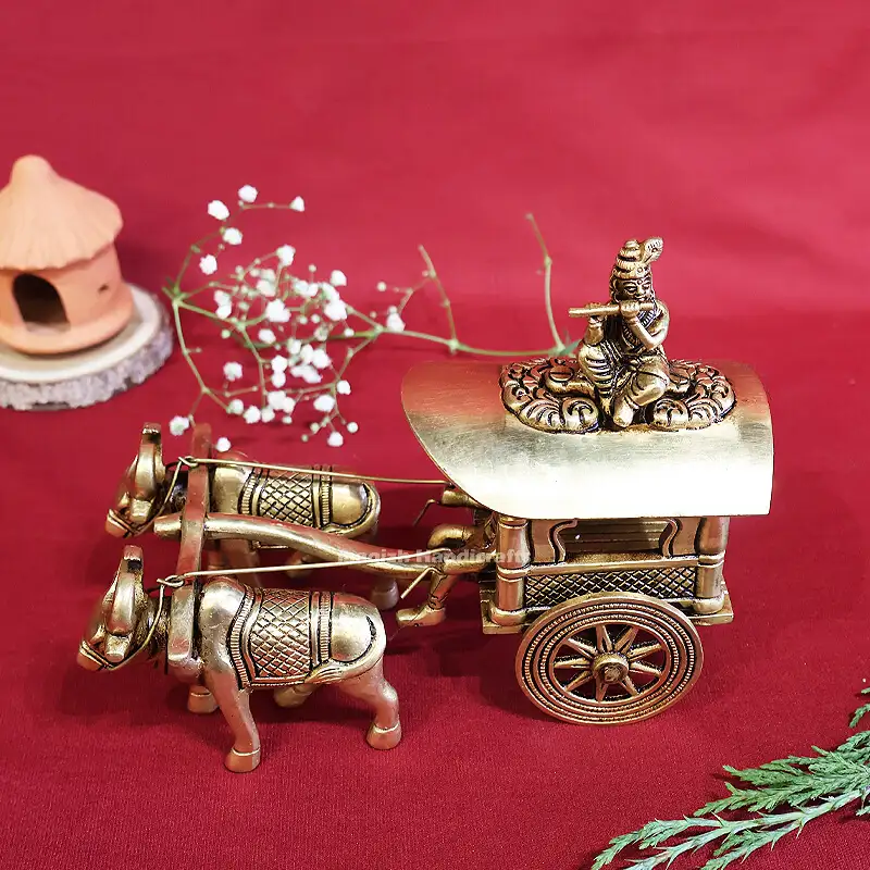 6 inches Double Bullock cart Krishna SC